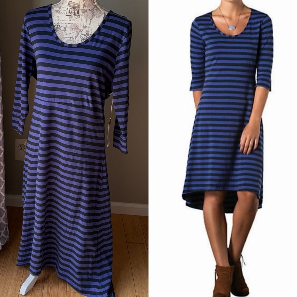 Horny Toad Keyboard Dress After Midnight Striped Dress NWT